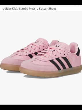 adidas Kids Pink Samba Casual Sneakers with Black Stripes